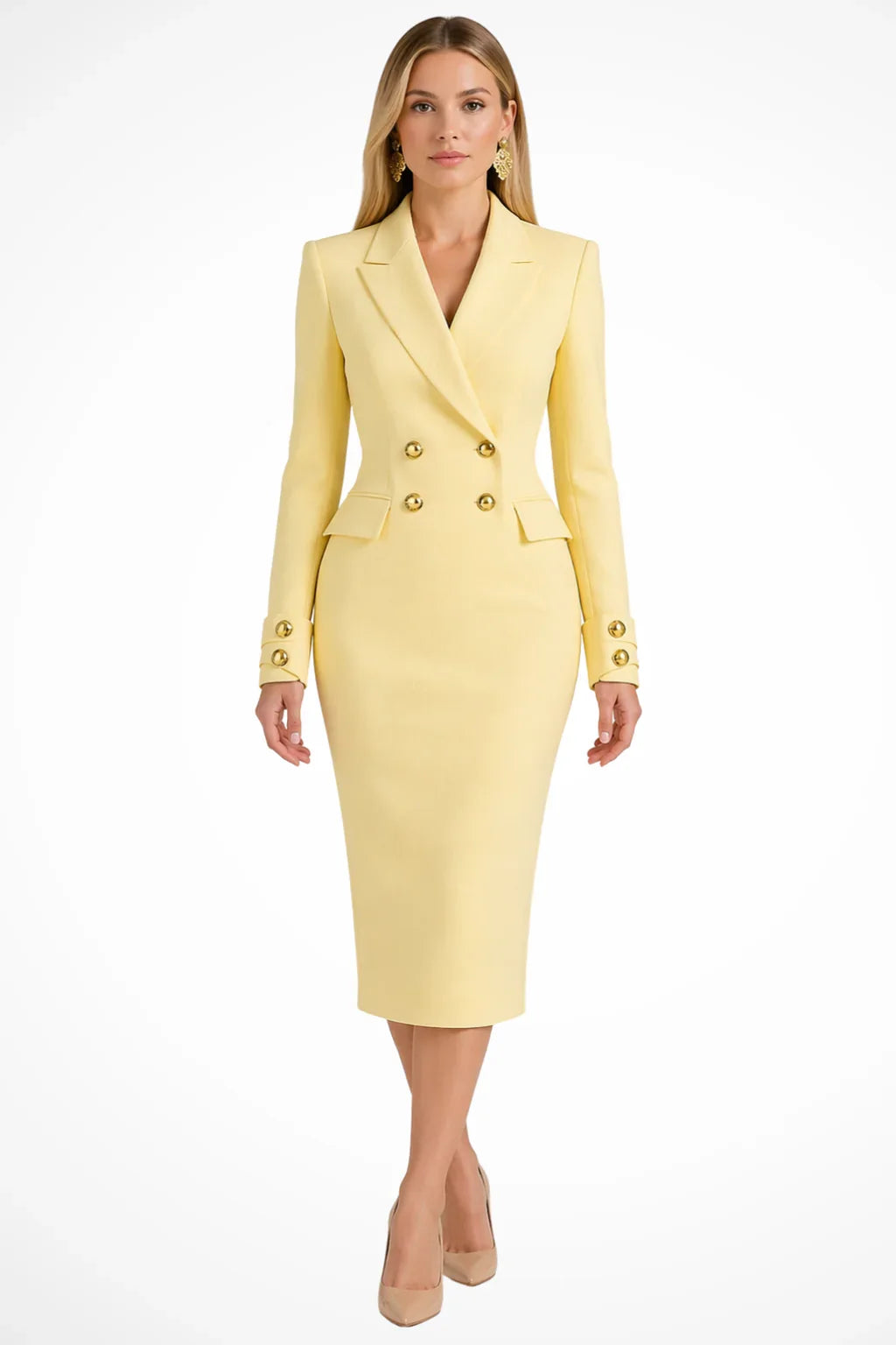 Skyler Double-Breasted Blazer Midi Dress - view 8