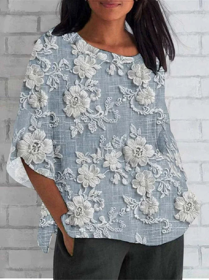 Skyler Floral Lace Relaxed Blouse - view 4