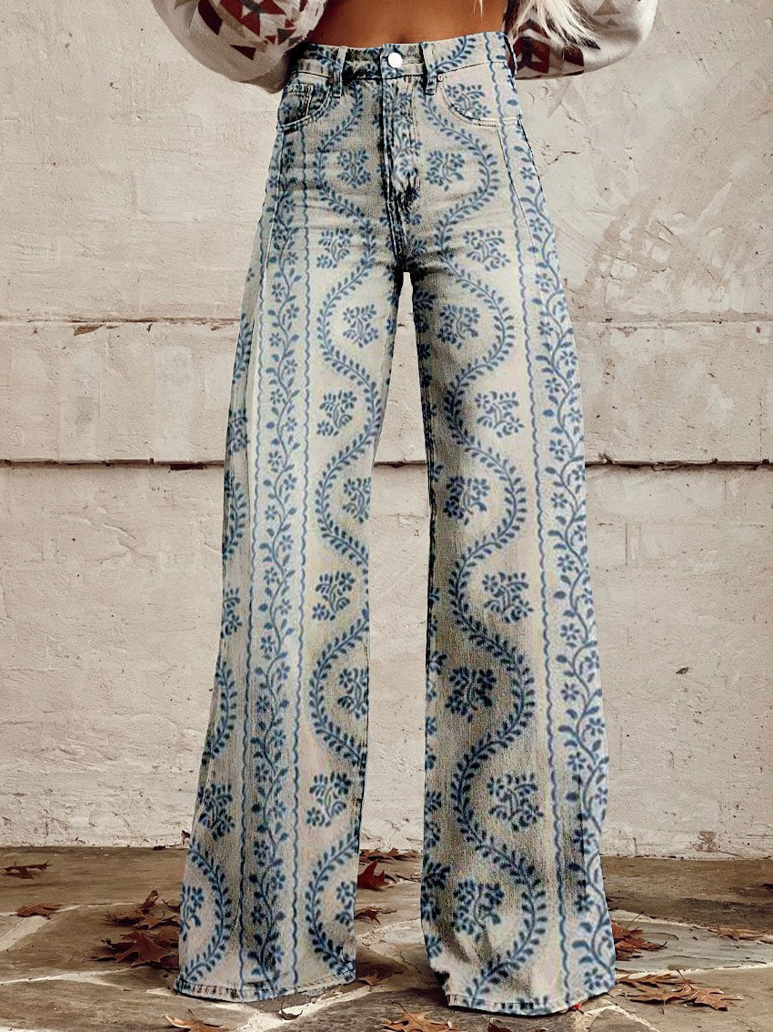 Skyler High Waist Floral Palazzo Pants - view 13