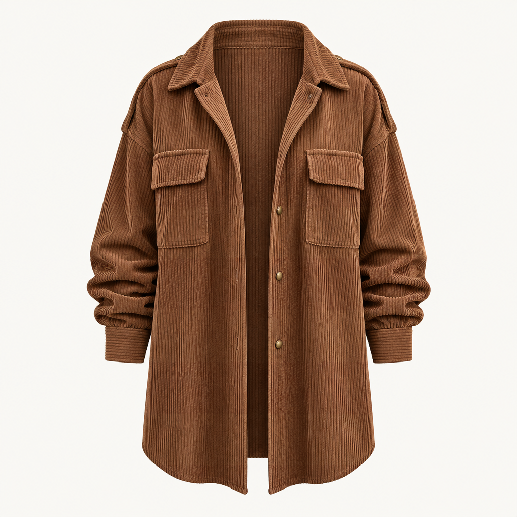 Skyler Relaxed Corduroy Jacket in Brown