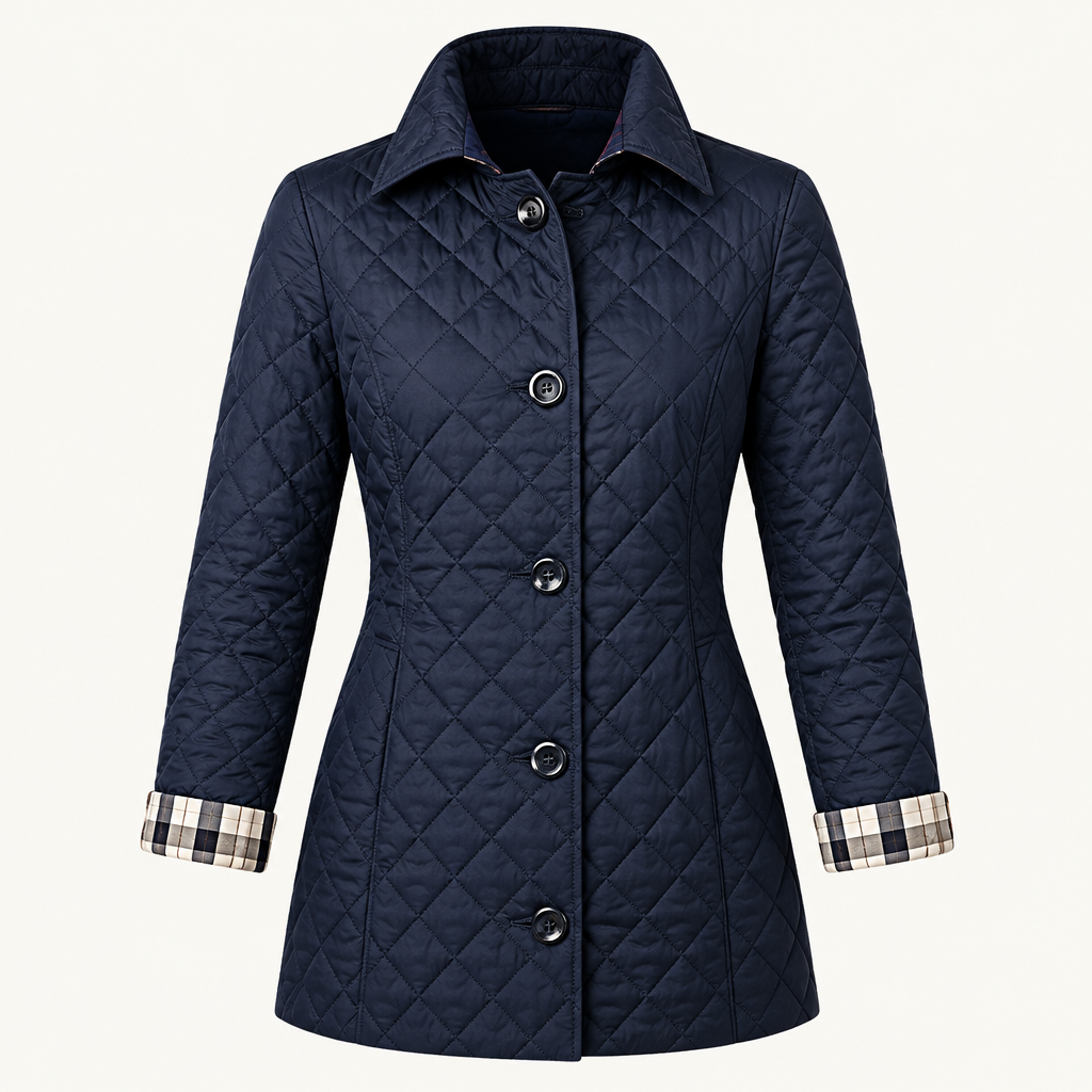 Skyler Slim Fit Cotton Blend Jacket in Navy Blue