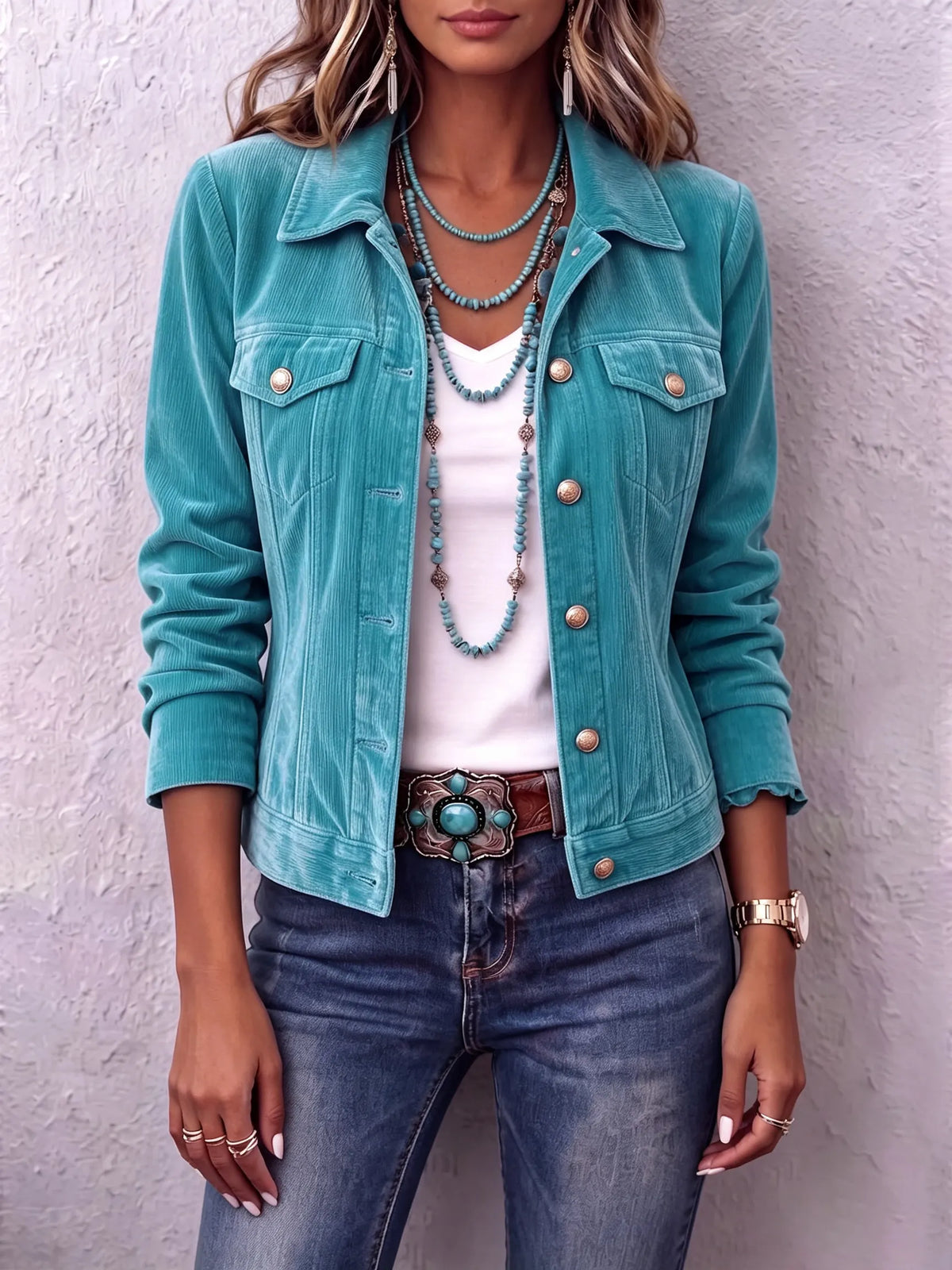 Vintage Wash Button Jacket, view 9