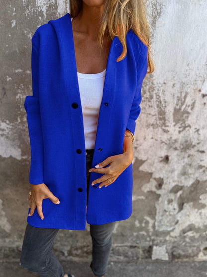 Skyler Hooded Single-Breasted Blazer