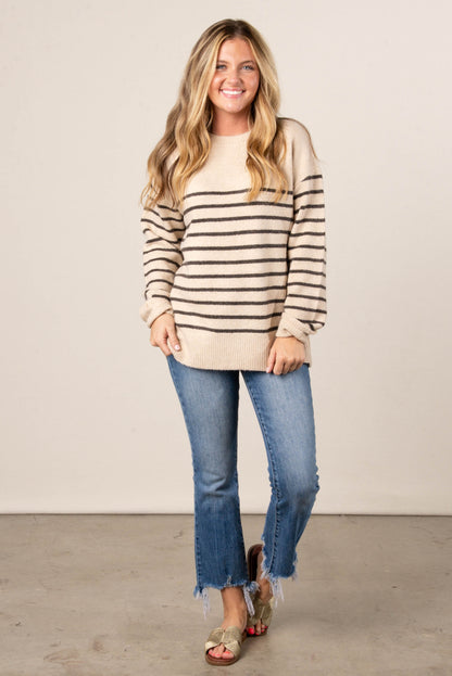 Skyler Striped Drop Shoulder Sweater
