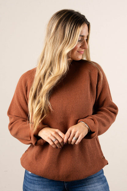Skyler Ribbed Button Sweater