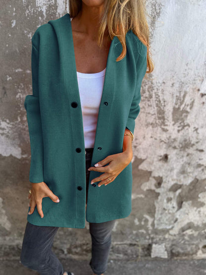 Skyler Hooded Single-Breasted Blazer