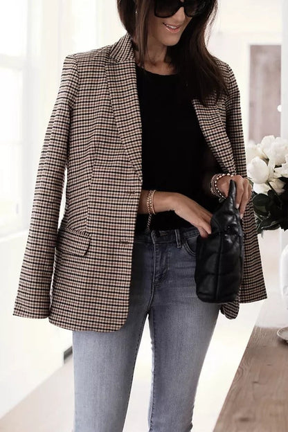Skyler Plaid Boyfriend Blazer