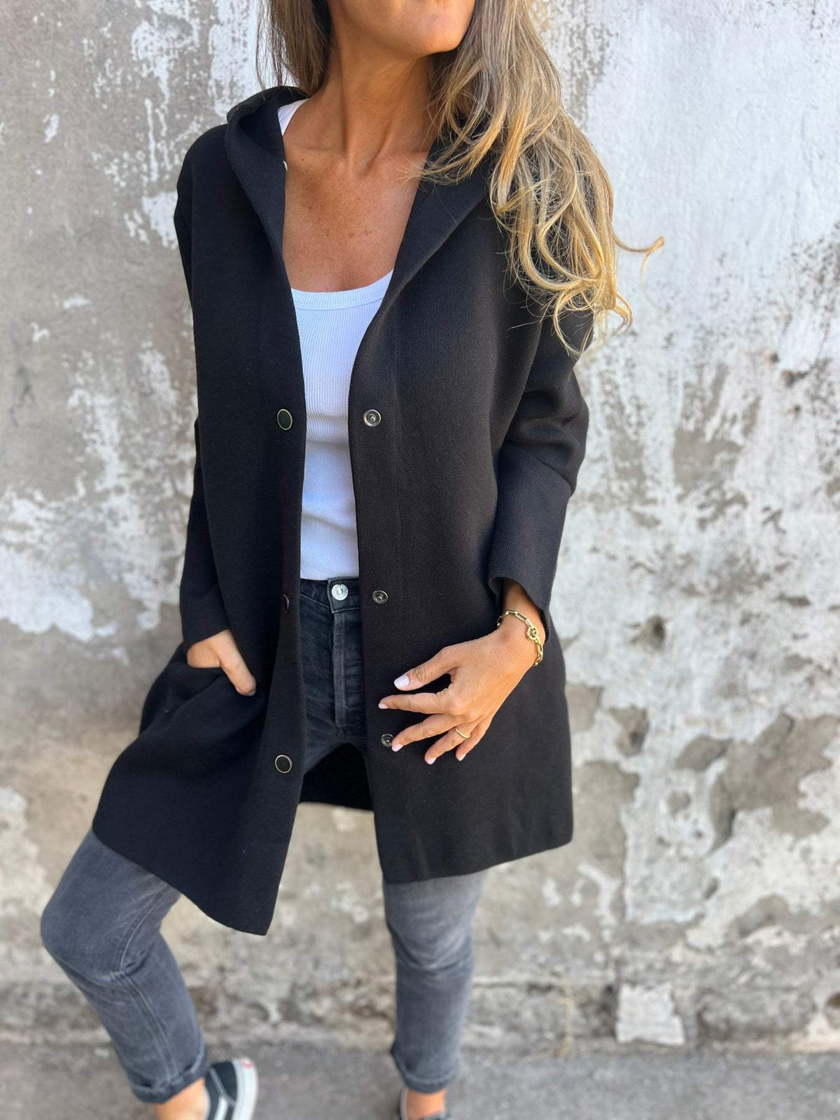 Skyler Hooded Single-Breasted Blazer