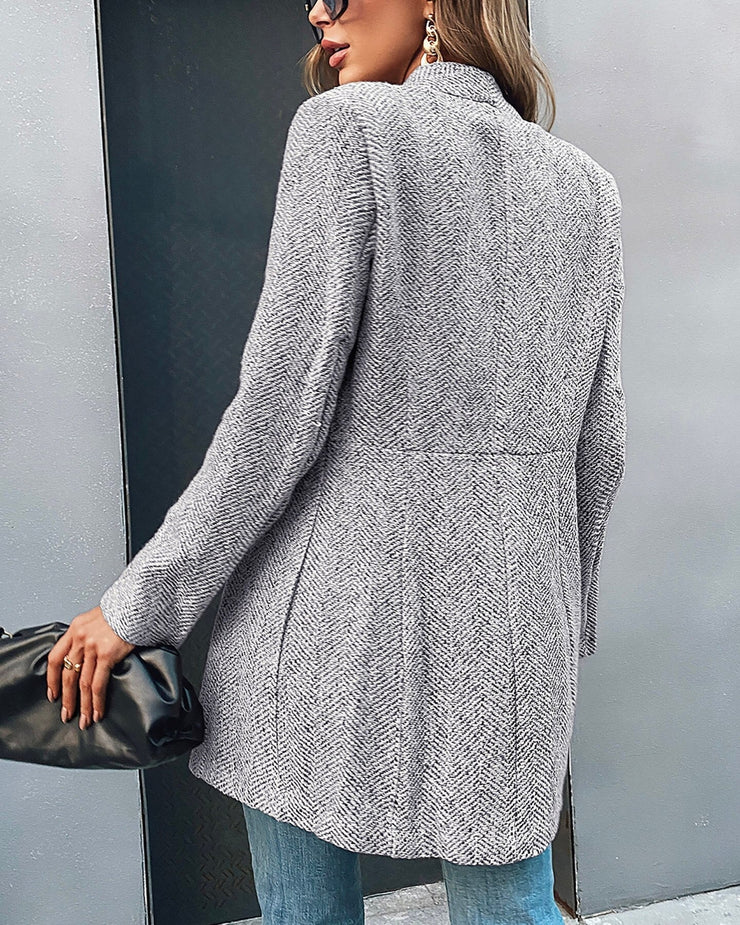 Skyler Relaxed Long Sleeve Blazer in Gray