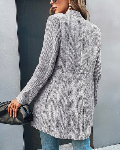 Skyler Relaxed Long Sleeve Blazer in Gray