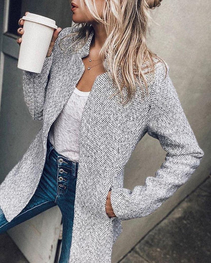 Skyler Relaxed Long Sleeve Blazer in Gray