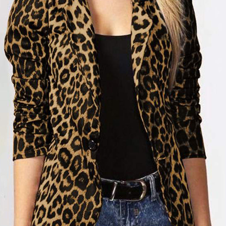 Skyler Leopard Print Fitted Blazer