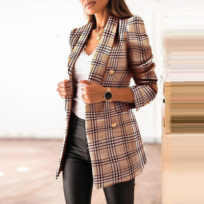 Skyler Double-Breasted Tweed Blazer