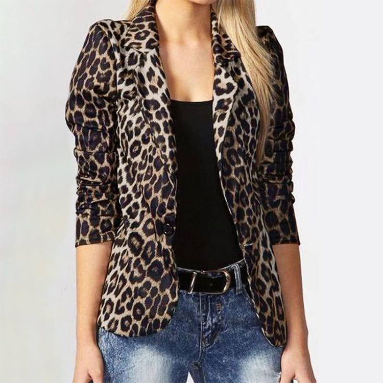 Skyler Leopard Print Fitted Blazer