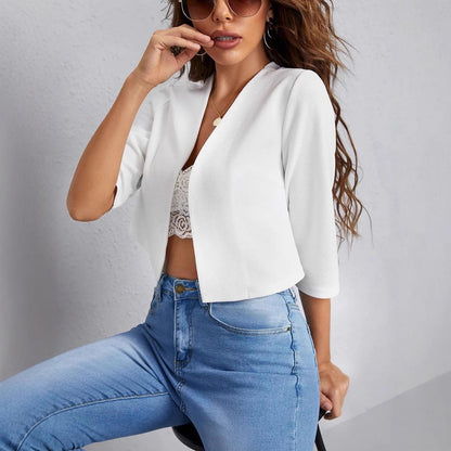 Skyler Cropped Blazer with 3/4 Sleeves