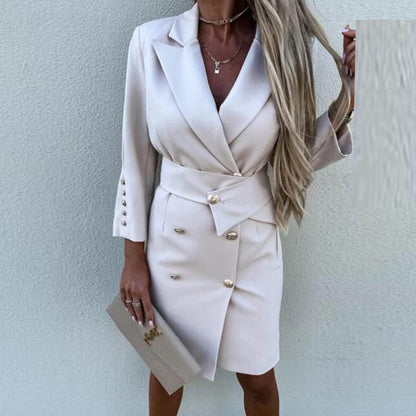 Skyler Structured Double-Breasted Blazer Dress