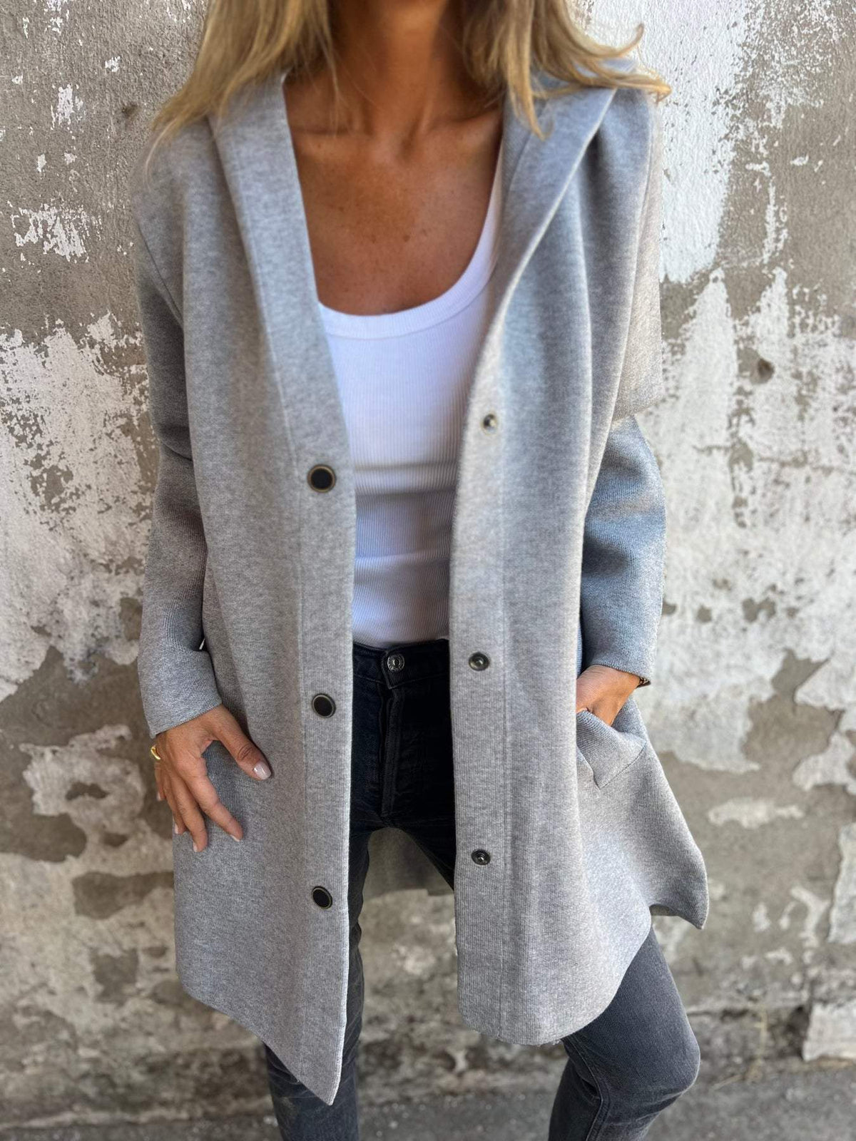 Skyler Hooded Single-Breasted Blazer