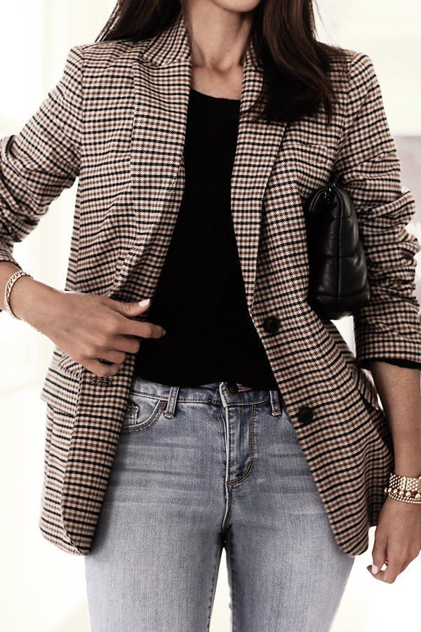 Skyler Plaid Boyfriend Blazer
