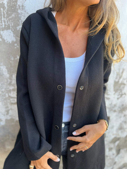 Skyler Hooded Single-Breasted Blazer