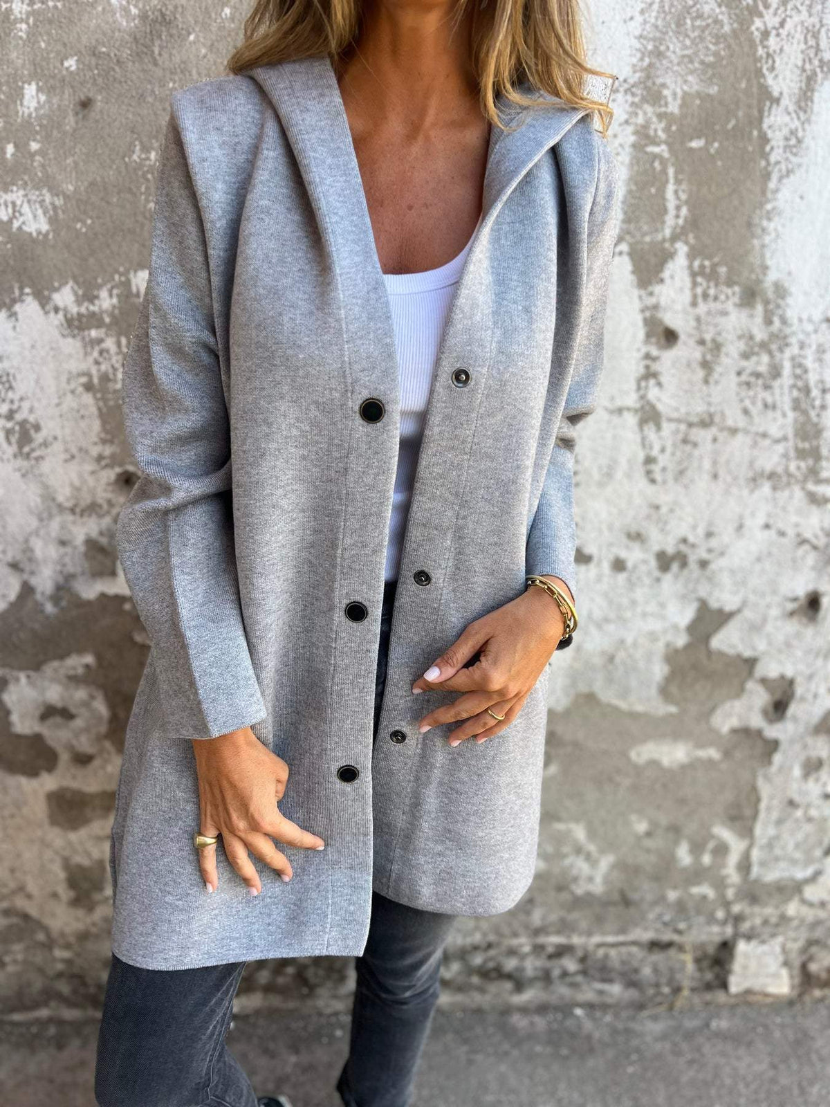 Skyler Hooded Single-Breasted Blazer