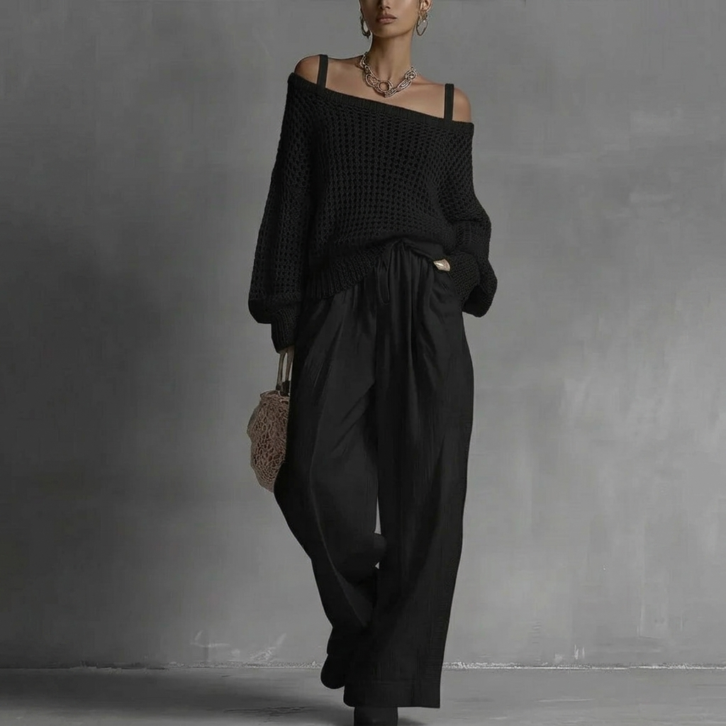 Skyler Off-Shoulder Top and Wide Leg Pants Set, image 6