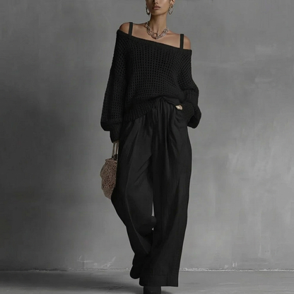 Skyler Off-Shoulder Top and Wide Leg Pants Set, image 6