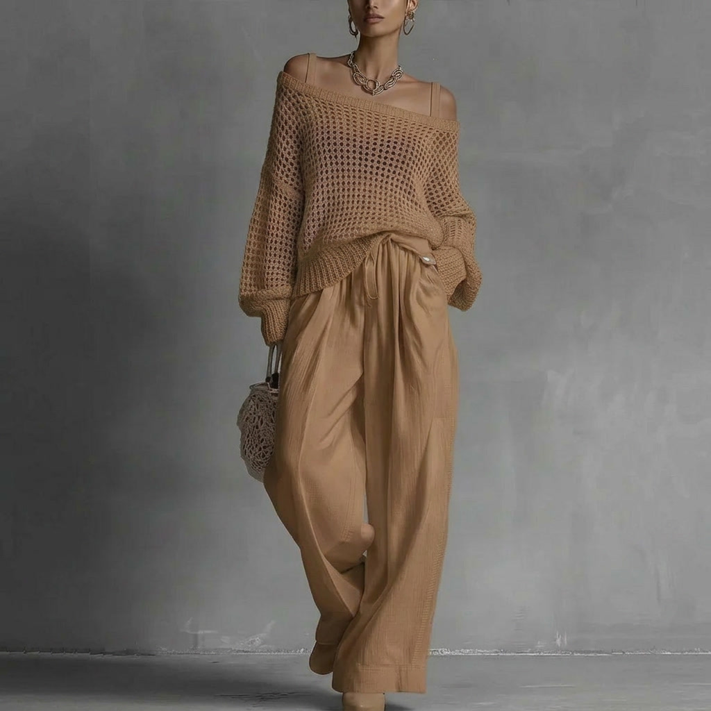 Skyler Off-Shoulder Top and Wide Leg Pants Set, image 7