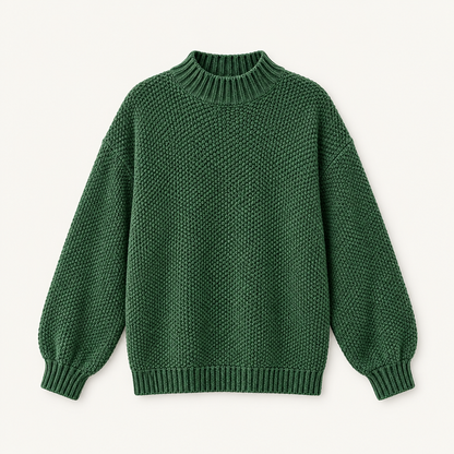 Textured mock neck sweater, flat product view