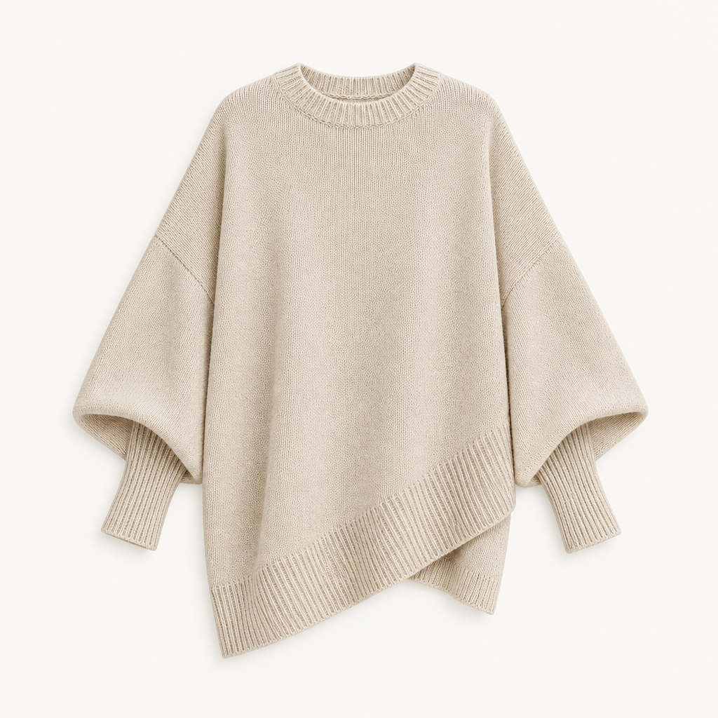 Minimal oversized knit sweater, flat product view