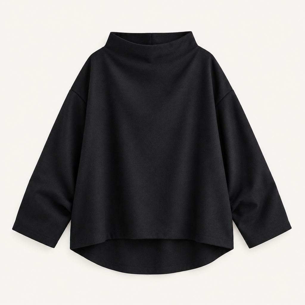 High neck casual top, flat product view