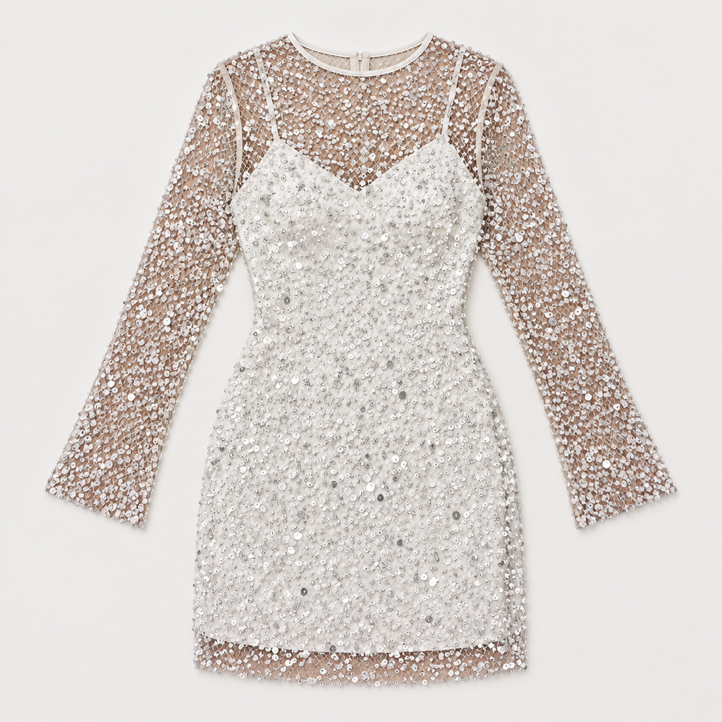 Glitter Party Mini Dress, flat lay