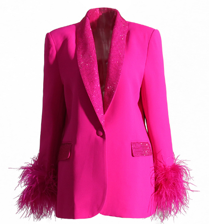 Skyler Feather Trim Blazer