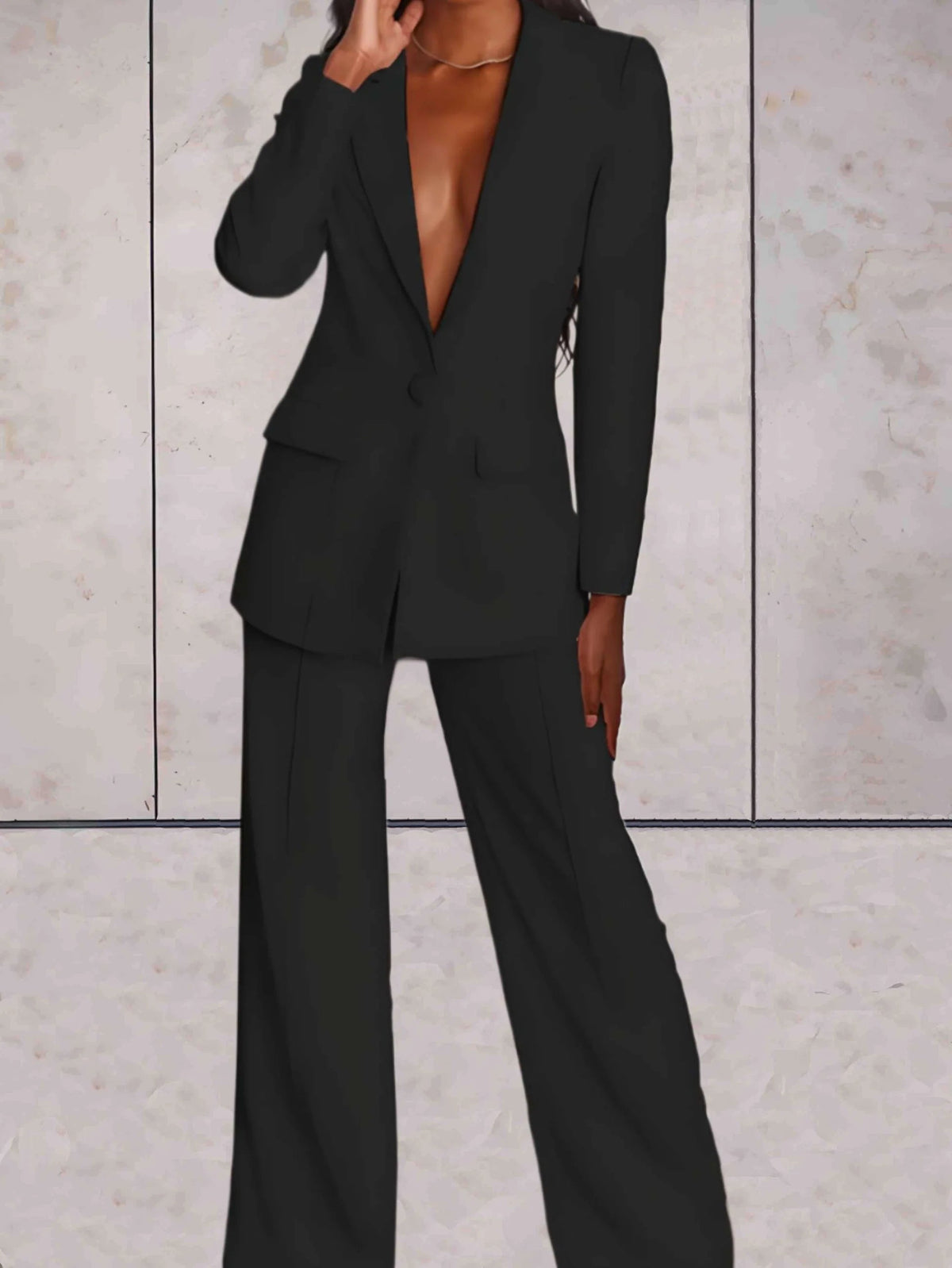 Skyler Blazer and Wide-Leg Pants Set