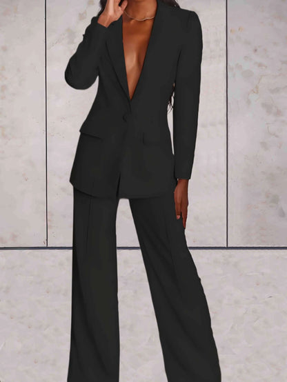 Skyler Blazer and Wide-Leg Pants Set