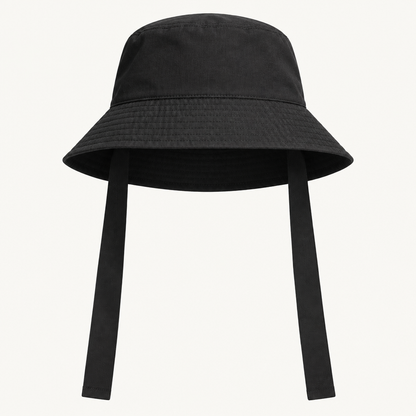 Skyler Bucket Hat with Tie Strings in Black product photo