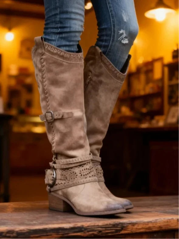 Skyler Buckle Strap Knee High Boots - view 4