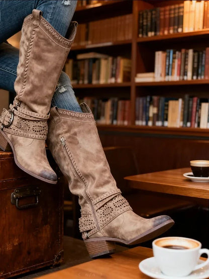 Skyler Buckle Strap Knee High Boots - view 5