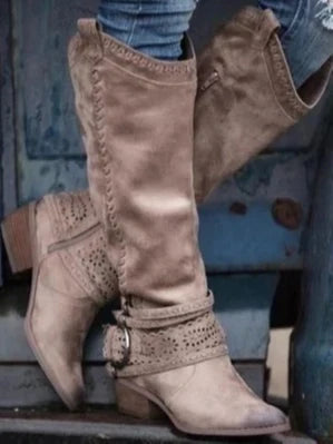 Skyler Buckle Strap Knee High Boots - view 6