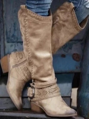 Skyler Buckle Strap Knee High Boots - view 7