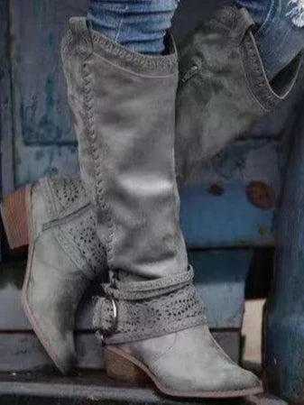 Skyler Buckle Strap Knee High Boots - view 8