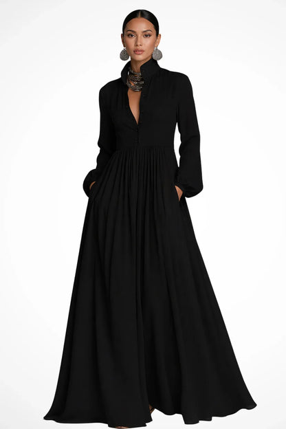 Skyler Button Front Maxi Dress with Pockets - view 10