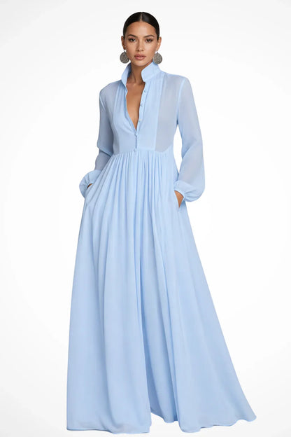 Skyler Button Front Maxi Dress with Pockets - view 3