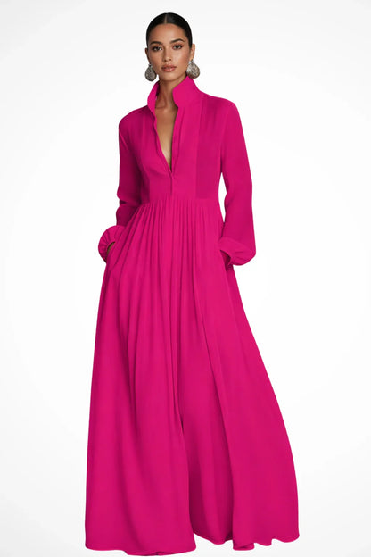 Skyler Button Front Maxi Dress with Pockets - view 4