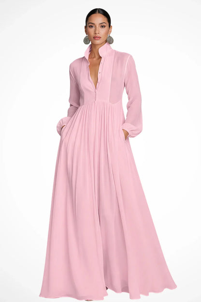 Skyler Button Front Maxi Dress with Pockets - view 7