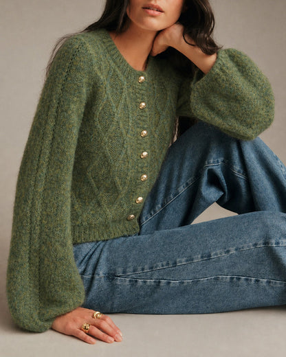 Skyler Cable Knit Button Cardigan - view 6