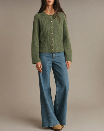Skyler Cable Knit Button Cardigan - view 7