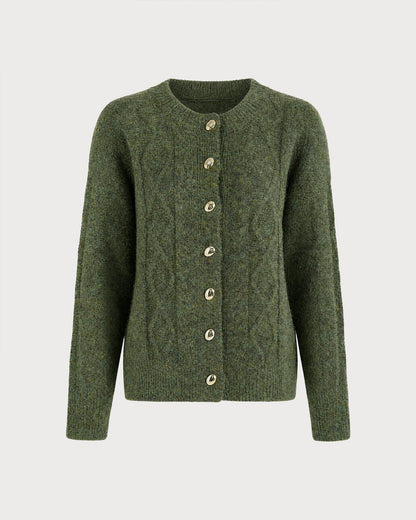 Skyler Cable Knit Button Cardigan - view 8