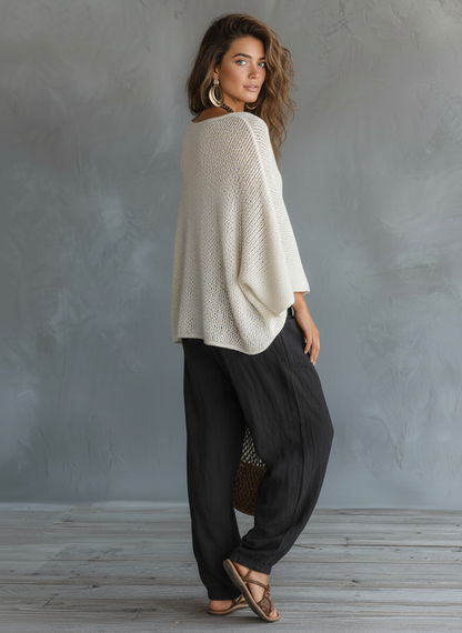 Skyler Cape Sleeve Sweater and Harem Pants Set, image 7