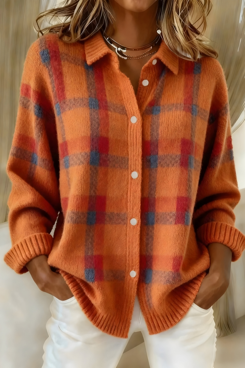 Skyler Check Knit Cardigan, image 3