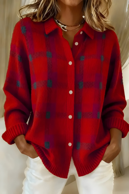 Skyler Check Knit Cardigan, image 4